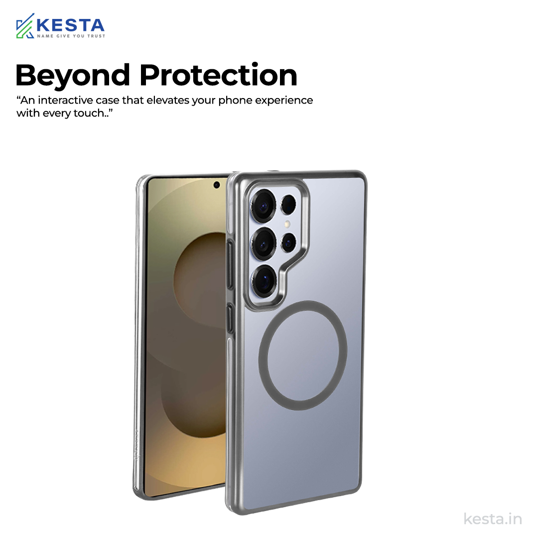 Samsung S25 Ultra Cover - Notify Popup Grey Transparent Case (Camera Sink Protection & Wireless Charging Optimized)